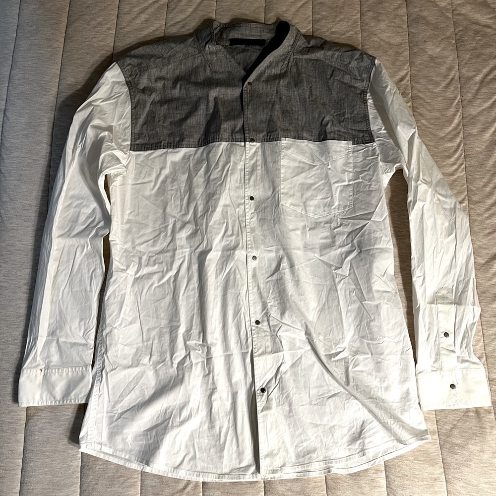 Men’s XL White and Gray Dress Shirt - Alexander Wang
